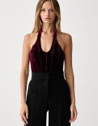 Bardot body pentru femei din velur TREY