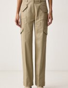 BOSS Orange pantaloni straight pentru femei din bumbac cu elastan C_Tastraight