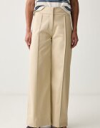 BOSS Orange pantaloni wide leg pentru femei din bumbac cu elastan C_Tawide