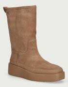 Calvin Klein botine cu platformă pentru femei din piele întoarsă FLATFORM MID BOOT SUEDE WL