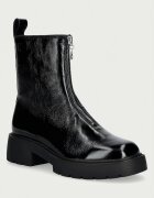 Calvin Klein botine cu toc pentru femei din piele CHUNKY ZIP BOOT SHINY LTH