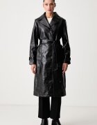 DKNY palton pentru femei din imitație de piele