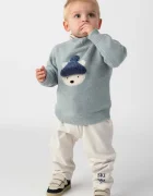 Donsje pulover pentru copii din lână merino Denn Merino Wool Sweater Polar Bear