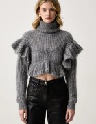 Elisabetta Franchi pulover cu guler înalt pentru femei cu lână