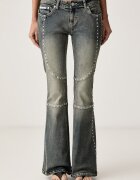 Juicy Couture blugi flared pentru femei STUD JUICY MOTO FLARE JEAN