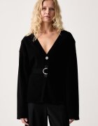 Le Privé cardigan pentru femei cu vâscoză YVETTE SWEATER NOIR