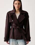 Le Privé trenci scurt pentru femei din bumbac PEGGY JACKET MARRON