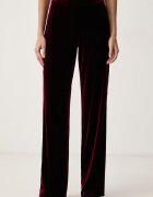 Luisa Spagnoli pantaloni wide leg pentru femei cu amestec de mătase Offida