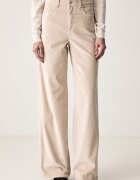 Marella pantaloni wide leg pentru femei din catifea reiată MLLEFEBO