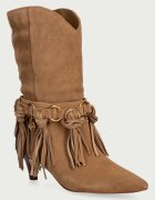 MICHAEL Michael Kors botine pentru femei din piele întoarsă Daniela Fringe Mid Boot