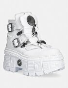 New Rock bocanci cu platformă pentru femei din piele NAPA BLANCA + IMPERFECT TANK BLANCO TORNILLOS