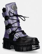 New Rock bocanci pentru femei din piele CRUST NEGRO + NOMADLA LILA + IMPERFECT TOWER NEGRO TORNILLOS