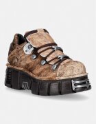 New Rock încălțăminte pentru femei din piele PELO NATURAL MARRON-BLANCO IMPERFECT TOWER MARRON TORNILLOS