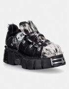 New Rock încălțăminte pentru femei din piele PELO NATURAL NEGRO-BLANCO + IMPERFECT TOWER NEGRO TORNILLOS
