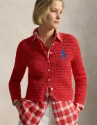 Polo Ralph Lauren pulover cu fermoar pentru femei din bumbac
