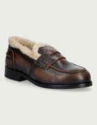 Posa loafers slip-on pentru femei din piele Penny Fur Loafer