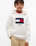 Tommy Hilfiger hanorac cu glugă pentru copii din bumbac cu elastan