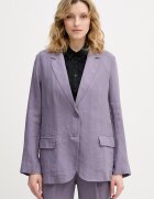 United Colors of Benetton sacou cu un singur rând de nasturi pentru femei din in
