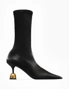 Vanda Novak botine cu toc cui pentru femei Penelope Asphalt Black