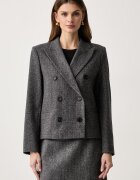 Weekend MaxMara sacou cu două rânduri de nasturi pentru femei cu vâscoză WKDGRADO