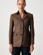 Weekend MaxMara sacou cu un singur rând de nasturi pentru femei din lână WKIMARTORA