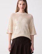 Zadig & Voltaire pulover cu mânecă scurtă pentru femei cu in