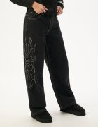 Cropp Blugi baggy cu efect de prespălare - negru
