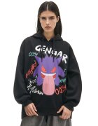 Cropp Bluză neagră cu glugă și imprimeu Pokémon Gengar - negru