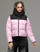 Cropp Geacă matlasată bufantă cu glugă - roz-pastel