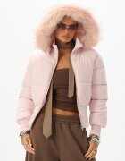 Cropp Geacă matlasată cu glugă - roz-pastel