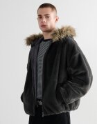 Cropp Hanorac sherpa - gri-închis
