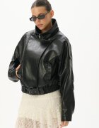 Cropp Jachetă biker din piele ecologică - negru