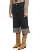 Cropp Pantaloni scurți din denim cu tiv îndoit - negru