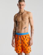 Cropp Șort de baie cu imprimeu integral The Flintstones - portocaliu
