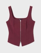 Cropp Top cu fermoar - maro