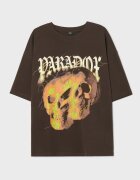 Cropp Tricou cu imprimeu - maro-închis