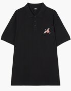 Cropp Tricou polo cu detaliu brodat - negru