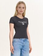Cropp Tricou reiat cu imprimeu - gri-închis