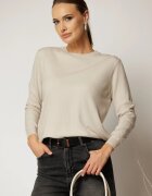  Bluza ivoar din tricot cu maneca lunga si decolteu rotund