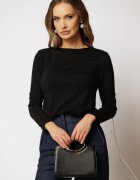  Bluza neagra din tricot cu fir lurex si decolteu rotund