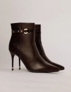  Botine burgundy elegante cu design modern si detalii aurii