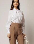  Camasa alba din poplin cu croi cambrat si guler ascutit