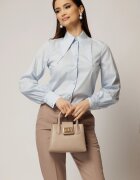  Camasa bleu din poplin cu croi cambrat si guler ascutit