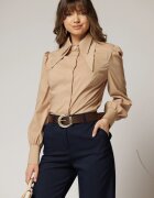  Camasa DY Fashion bej din poplin cu guler dublu si croi cambrat