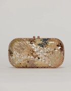  Clutch de ocazie auriu cu margele si paiete