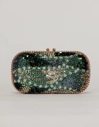  Clutch de ocazie verde cu margele si paiete