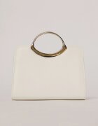  Clutch elegant alb din piele ecologica cu design modern
