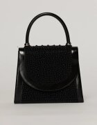  Clutch elegant negru decorat cu perle si margele