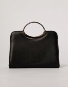  Clutch elegant negru din piele ecologica cu design modern