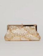  Clutch plic auriu cu paiete si margele